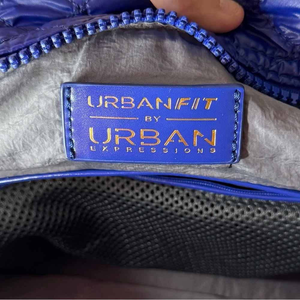 Urban Fit by Urban Expressions | Women's Blue Quilted Nylon Puffer Bag - Picture 7 of 13
